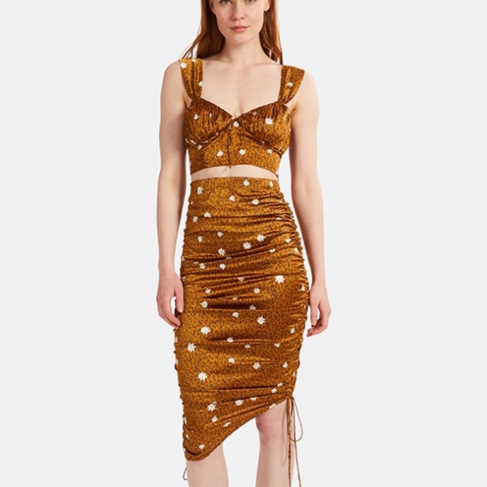 [Set] Tawney cropped top + Mídi skirt | FL&L